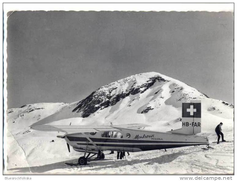 Les Diablerets - Champs De Ski Et Petit Avion HB-FAR - Sonstige & Ohne Zuordnung