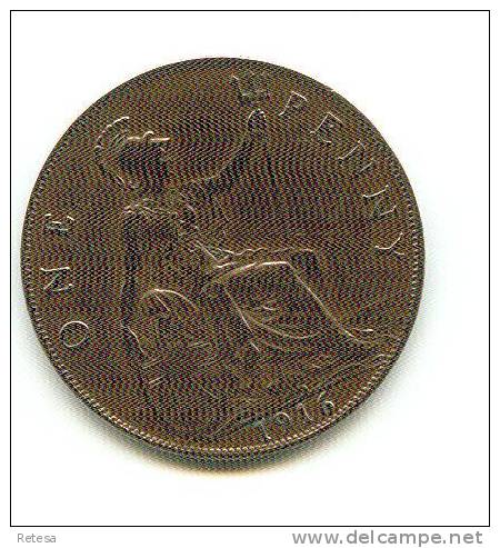 -GREAT BRITAIN  1 PENNY 1916 GEORGES V - D. 1 Penny