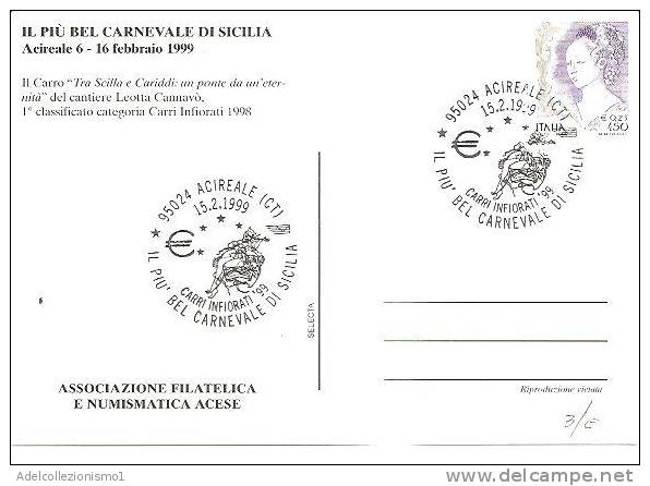 57326)cartollina Illustratoria Acireale - Il Carnevale ´99 - Acireale