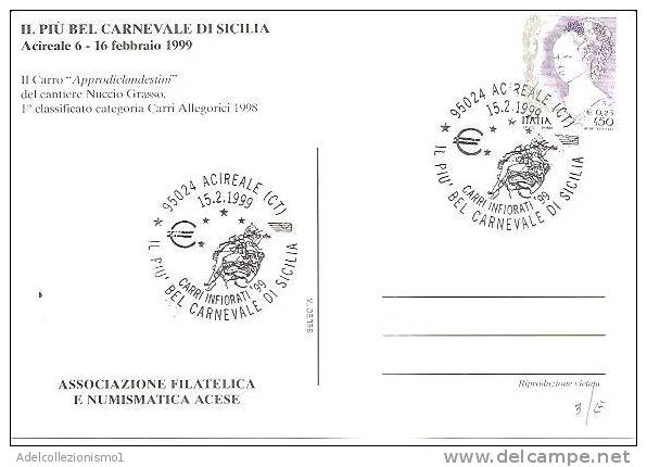 57327)cartollina Illustratoria Acireale - Il Carnevale ´99 - Acireale
