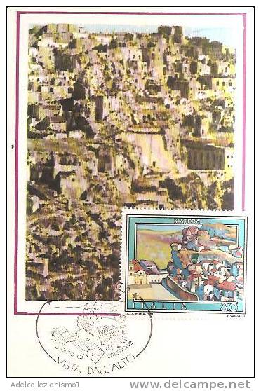 57328)cartollina Illustratoria Matera - Panorama - Matera