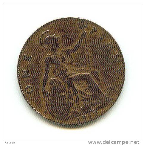 GREAT BRITAIN  1 PENNY 1912 GEORGES V - D. 1 Penny