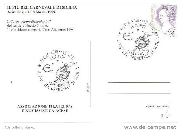 57352)cartollina Illustratoria Acireale - Il Carnevale ´99 - Acireale