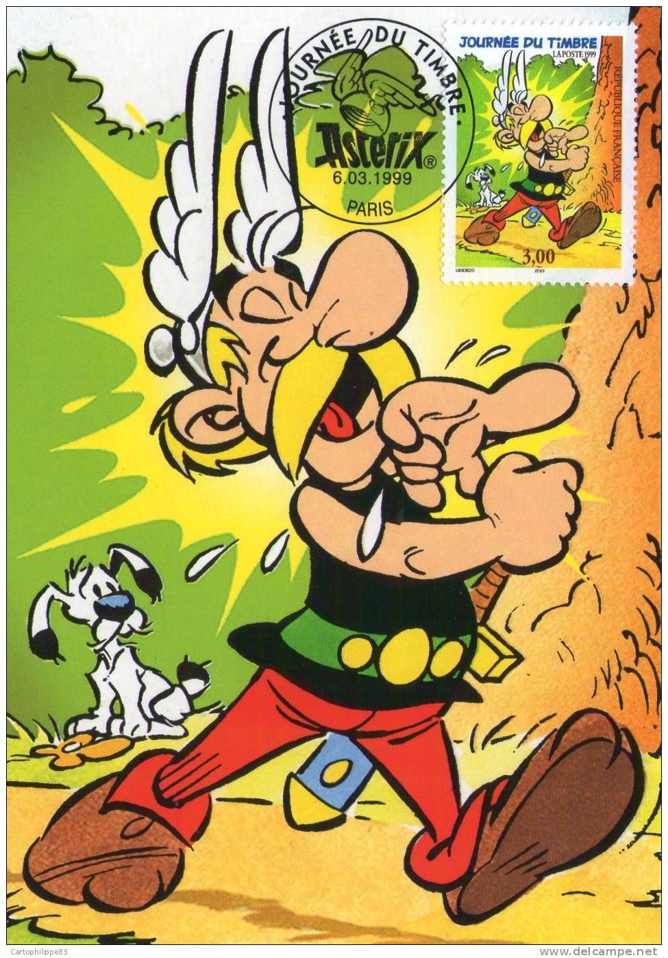 BANDE DESSINEE ASTERIX JOURNEE DU TIMBRE CARTE MAXIMUM DESSIN GOSCINNY- UDERZO - Bandes Dessinées