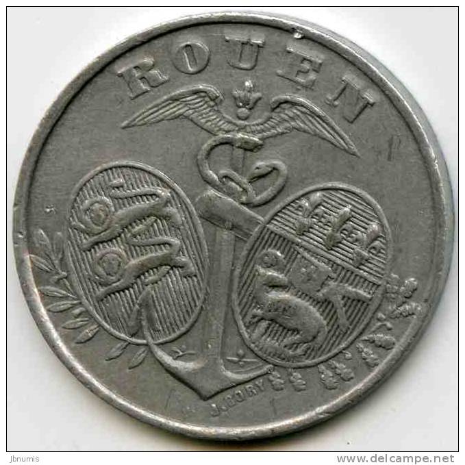 France Rouen 5 Centimes 1918 Alu - Monetary / Of Necessity