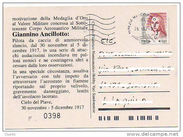 Medaglia D'Oro Al Valore Militare-Giannino Ancillotto- 1896 San Donà Di Piave 1996 - Non Classificati