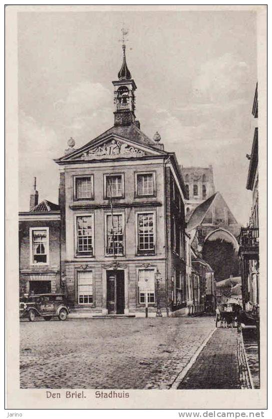 Nederland-Zuid Holland, Den Briel 1930, Stadhuis+old Car, Gebruikt Ja - Brielle