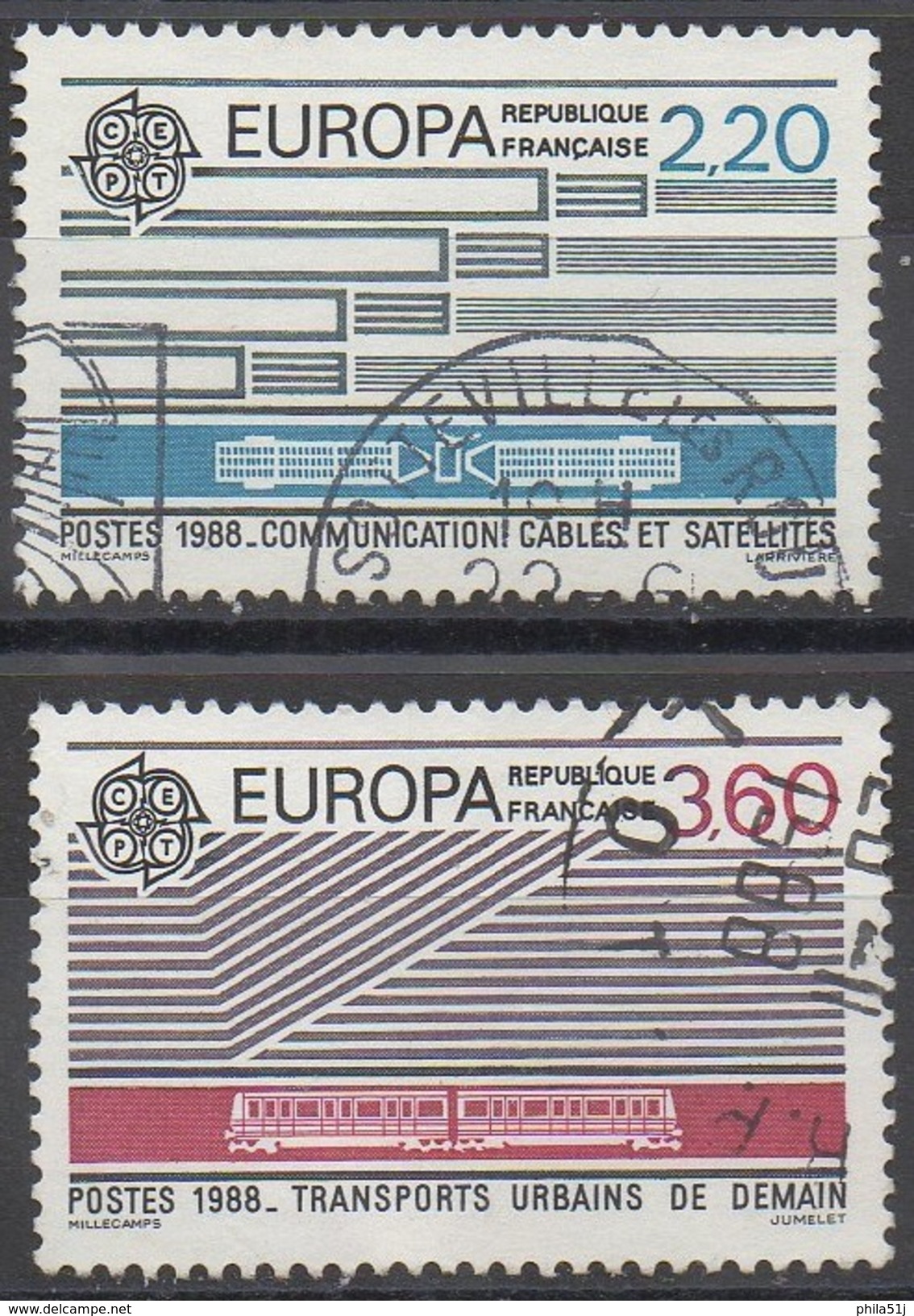 EUROPA  FRANCE  N°2531/2532___O BL  VOIR  SCAN - 1988