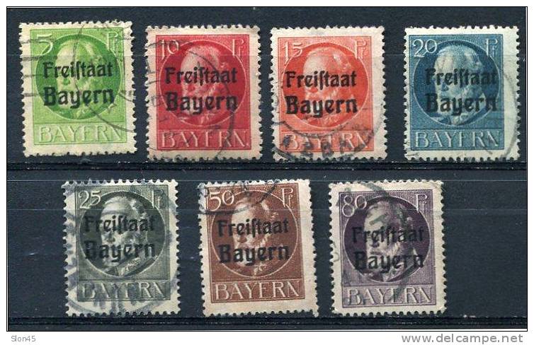 Germany Bavaria  1919 Mi 153,155-8,161,164  Used  Overprint - Other & Unclassified