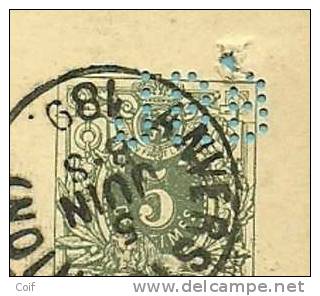 Entier Met Firmaperforatie (perfin) " J R B " Van J. RANDAXHE-BALLY Te Anvers - 1863-09