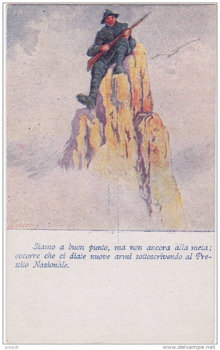 Italia - 1917 - Cartolina Postale In Franchigia Serie Combattenti - Prestito Nazionale, Alpino, Soprastampa "Annullata" - Franchise