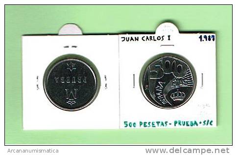 ESPAÑA JUAN CARLOS I    500 PESETAS    S/C  1.987   PRUEBA-PIEZA MUY RARA   DL-1128 - 500 Peseta