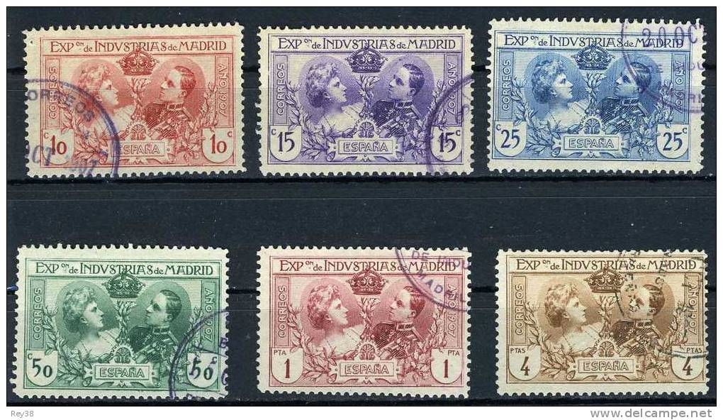 ALFONSO XIII, EXPOSICION  DE INDUSTRIAS MADRID. 1907 - Used Stamps