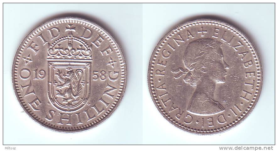 Great Britain 1 Shilling 1958 (Scottish Shield) - I. 1 Shilling