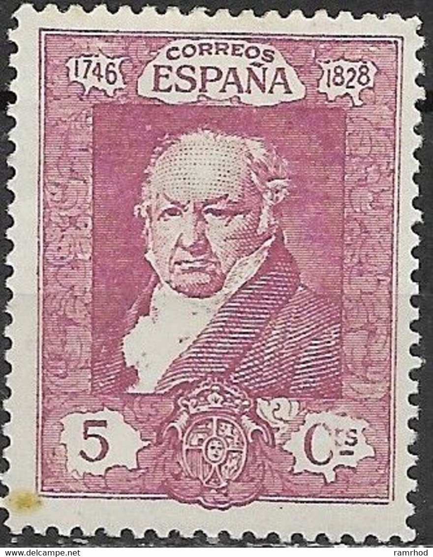 SPAIN 1930 Death Cent Of Goya (painter) - 5c Goya MH - Unused Stamps