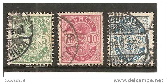 Dinamarca-Denmark Yvert Nº 35-37 (usado) (o). - Used Stamps