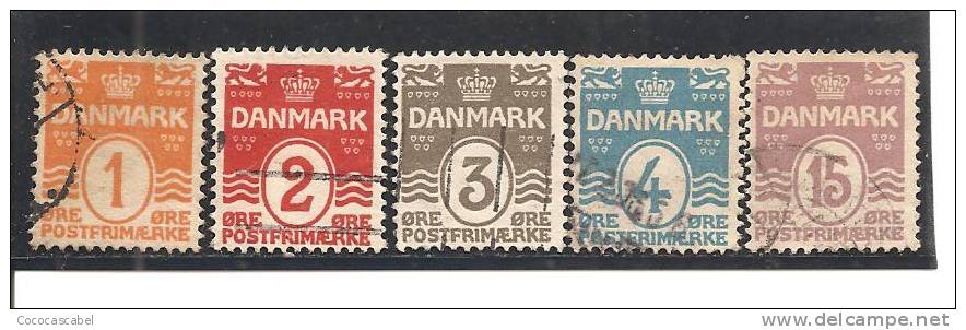 Dinamarca-Denmark Yvert Nº 48-52 (usado) (o). - Usado