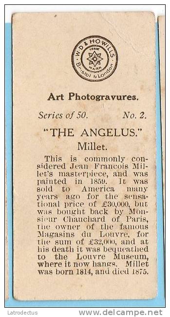 Wills - Art Photogravures (ca 1913) - 2 - The Angelus (Millet) - Wills