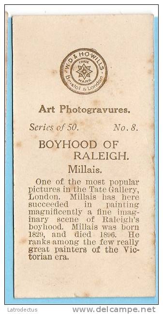 Wills - Art Photogravures (ca 1913) - 8 - Boyhood Of Raleigh (Millais) - Wills