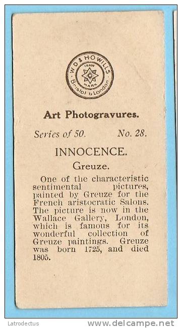 Wills - Art Photogravures (ca 1913) - 28 - Innocence (Greuze) - Wills