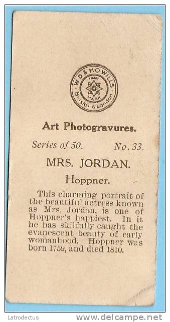 Wills - Art Photogravures (ca 1913) - 33 - Mrs Jordan (Hoppner) - Wills