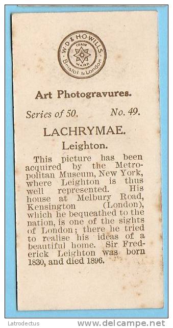 Wills - Art Photogravures (ca 1913) - 49 - Lachrymae (Leighton) - Wills