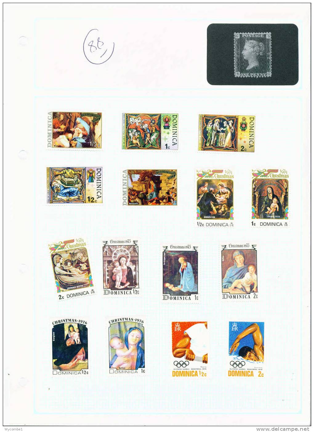 DOMINICA - Album Page Of Stamps As Scan (Clearance Lot) - Dominique (1978-...)