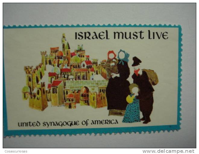 268 ISRAEL JUDAICA   CINDERELLA VIÑETA VIGNETTE REKLAMEMARKE  WERBEMARKE POSTERSTAMP ERINNOPHILIE  REKLAME - Fantasie Vignetten