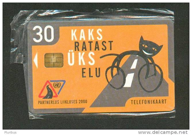 ESTONIA , UNUSED  30 KR. 2000, BICYCLE, BLACK CAT - Estonia