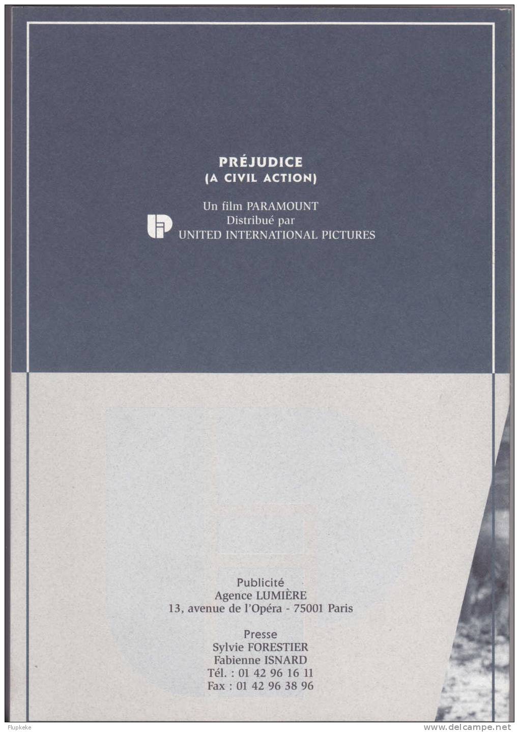 Dossier De Presse 28 Avril 1999 Préjudice A Civil Action Paramount Picture John Travolta Robert Duvall - Cinéma/Télévision