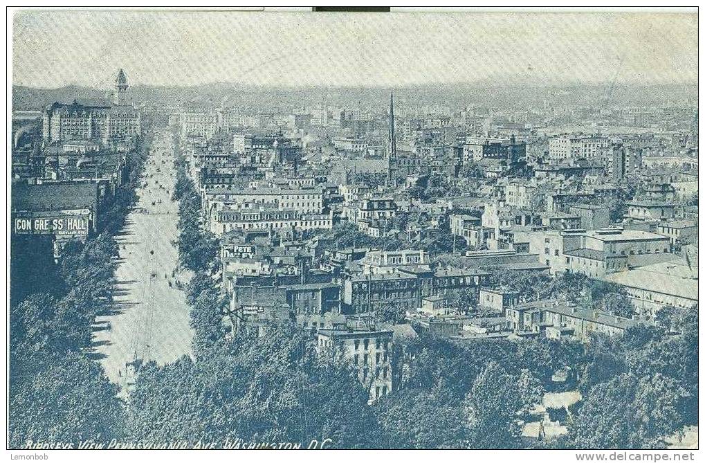 USA – United States – Birdseye View Pennsylvania Ave, Washington D.C. 1908 Used Postcard [P3608] - Washington DC