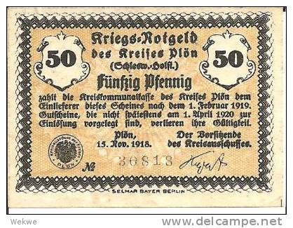 AP001c/ Notgeld Der Kreisverwaltung Plön/Schleswig-Holstein. Nov. 1918. - Administration De La Dette