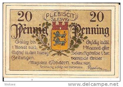 AP001b/ Abstimmungsgebiet Shleswig. Notgeld Der Gemeinde Tondern, Febr. 1920 - Bestuur Voor Schulden