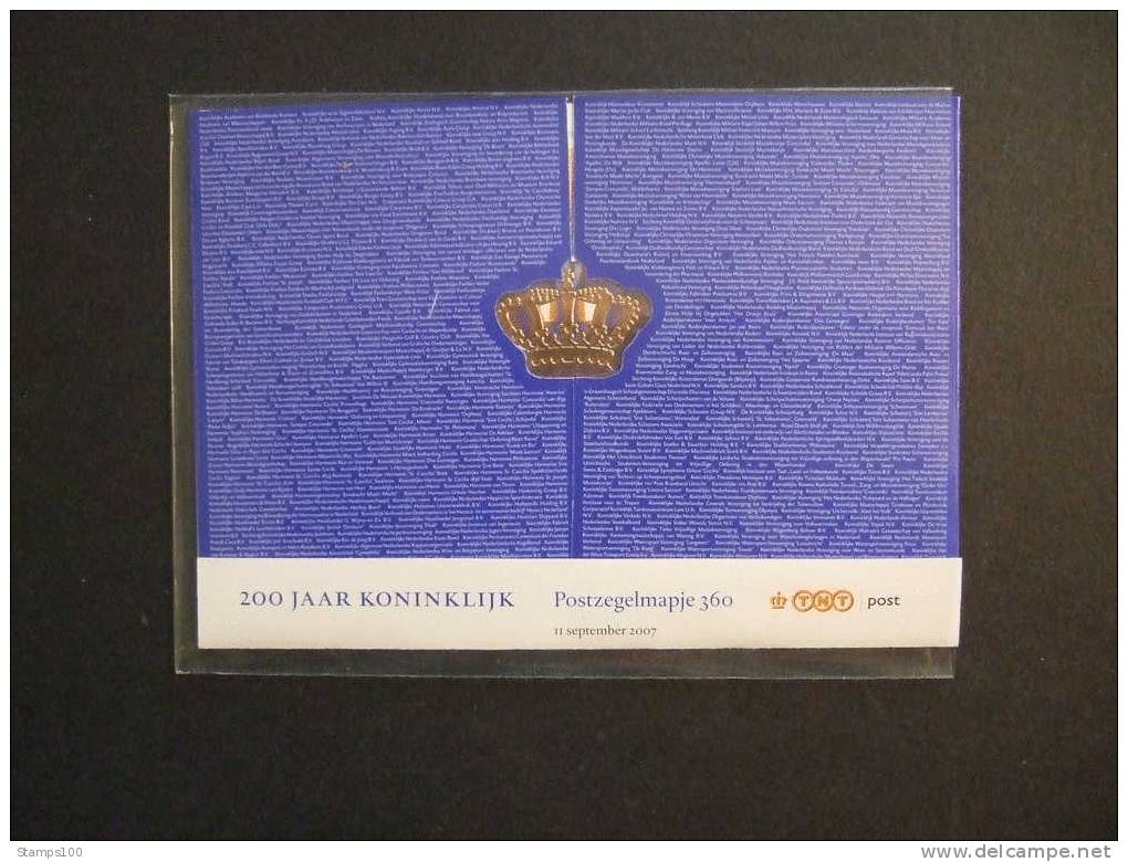 NETHERLANDS 2007  POSTZEGELMAPJE 360  200 JAAR KONINKRIJK  MNH ** (MAP16-745) - Unused Stamps
