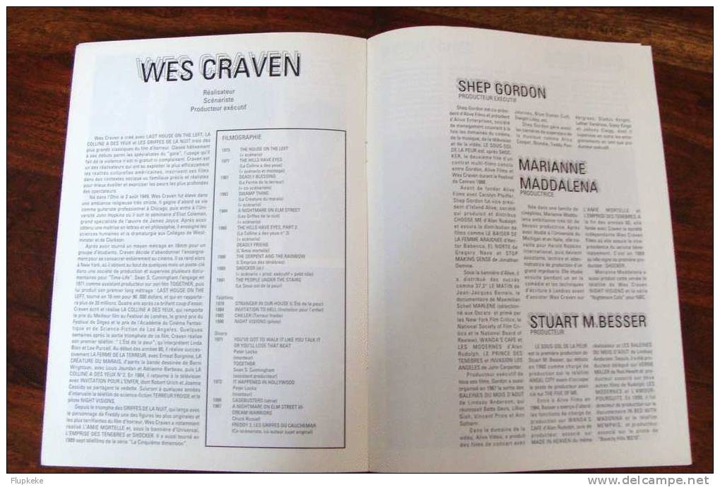 Dossier De Presse 15 Janvier 1992  Le Sous-Sol De La Peur The People Under The Stairs Wes Craven Universal - Film/ Televisie