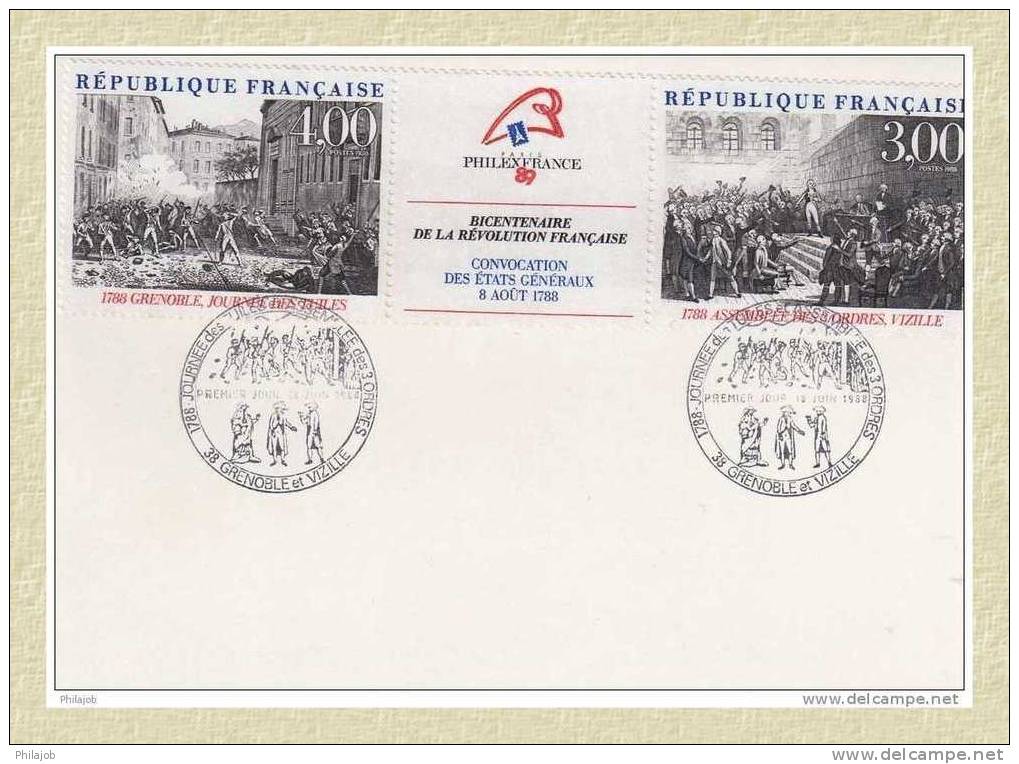 1988 : CM N° YT 2538A " BICENTENAIRE DE LA REVOLUTION FRANCAISE " + Prix Dégressif. - Franse Revolutie