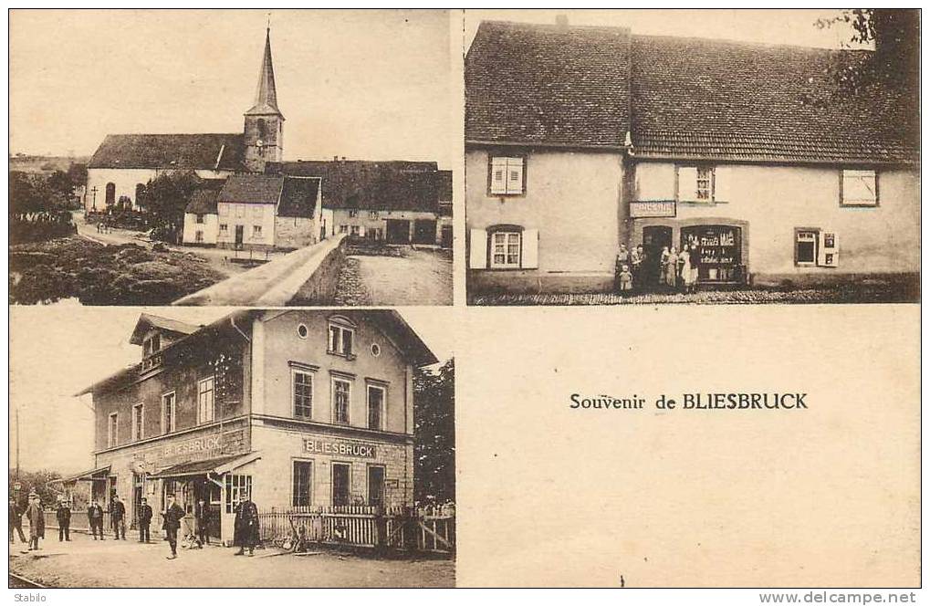 57 - BLIESBRUCK - L'EPICERIE - LA GARE DU CHEMIN DE FER - L'EGLISE - Autres & Non Classés