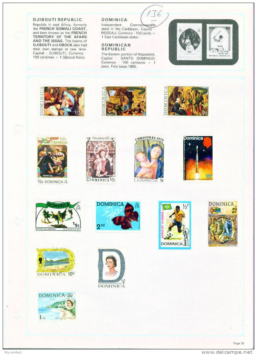 DOMINICA - Album Page Of Stamps As Scan (Clearance Lot) - Dominica (1978-...)