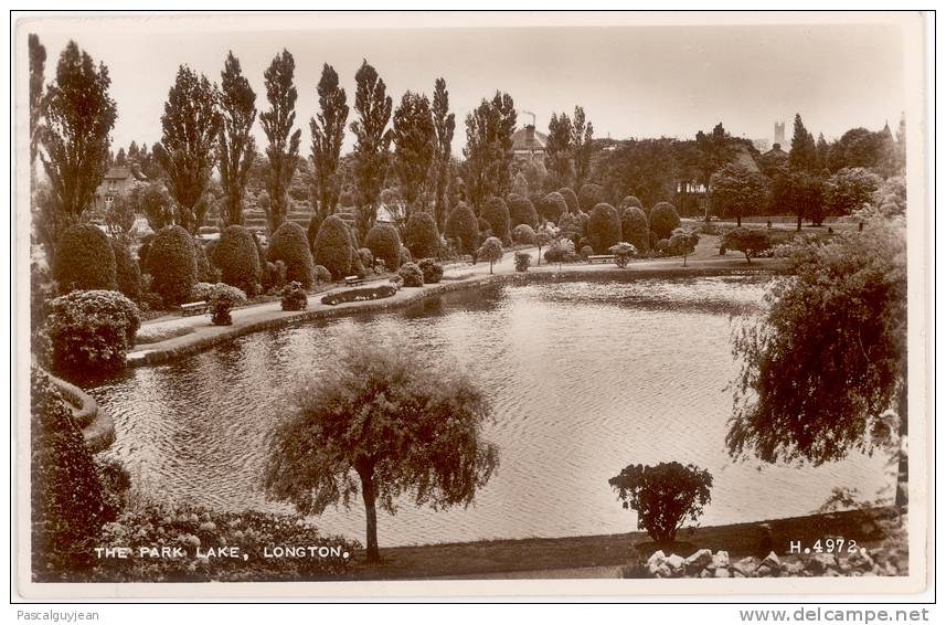 CARTE PHOTO THE PARK LAKE, LONGTON - Other & Unclassified