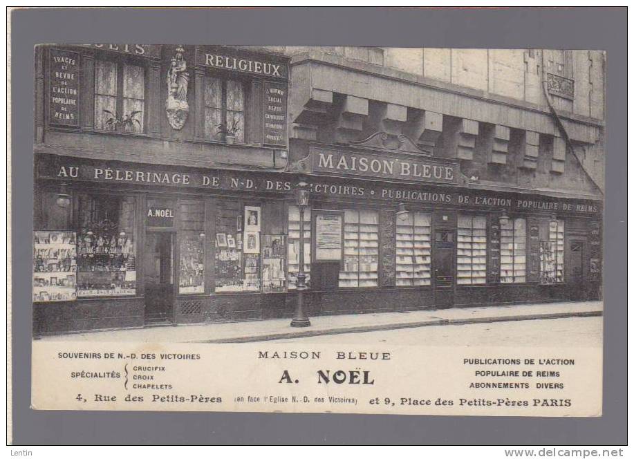 Paris - Arrondt 02 - Maison Bleue, A.noel, Objets Religieux,  Rue Des Petits-pères - Arrondissement: 02