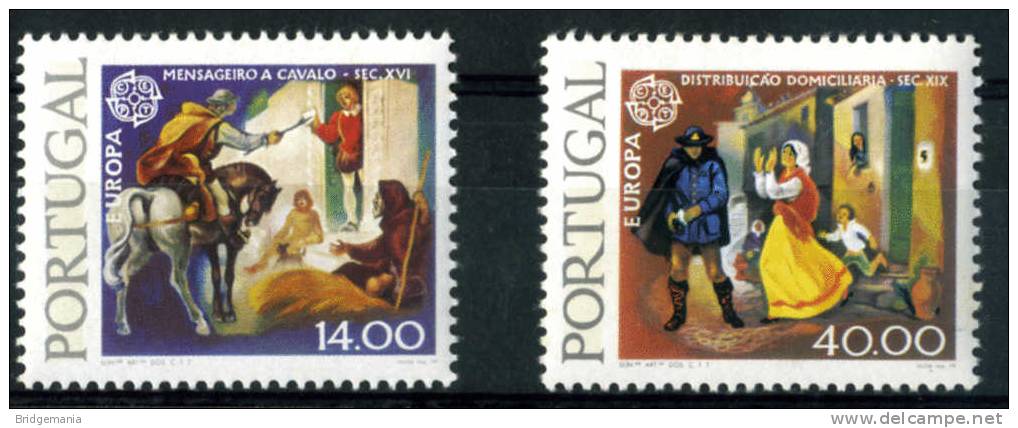 AV031 - 1979 PORTUGAL EUROPA CEPT PHOSPHOR - Set Of 2 Stamps, With Phosphor Band, Unmounted Mint (MNH) - Nuovi