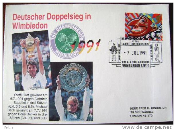 1991 GERMANY COVER TENNIS WIMBLEDON DOUBLE WIN FOR GERMANY STICH GRAF - Tennis