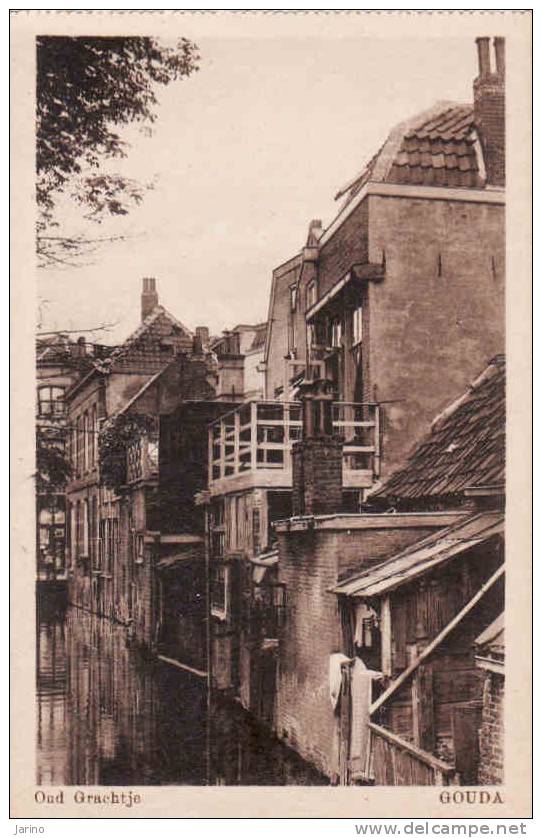 Nederland-Zuid Holland, Gouda 1920, Oud Grachtje-old Canal, Gebruikt Nee - Gouda