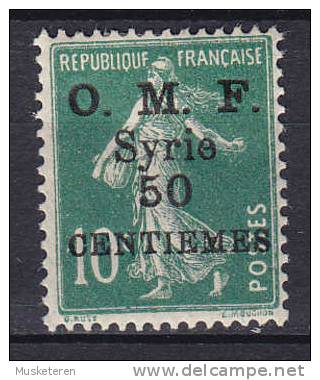 Syria 1922 Mi. 183     50 C Auf 10 C Semeuse Overprinted O.M.F. Syria CENTIEMES MH* - Altri & Non Classificati