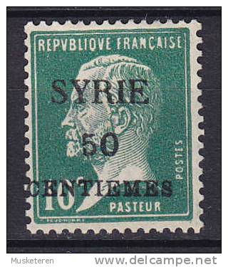 Syria 1924 Mi. 208     50 C Auf 10 C Pasteur Overprinted Syrie PIASTRE MNG - Autres & Non Classés