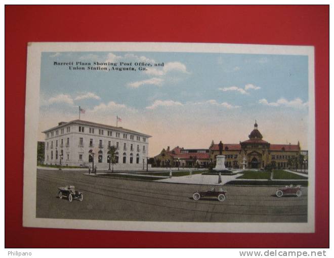 Augusta Ga  Barrett Plaza Post Office Union Station    Vintage Wb ---   ==== =ref  209 - Augusta