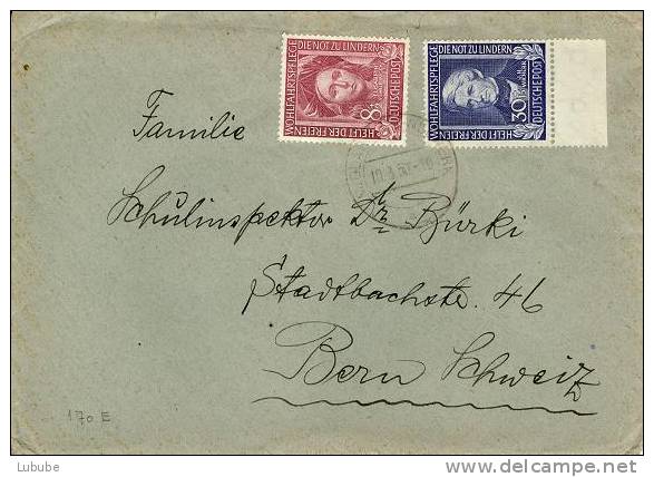 Ausland Brief   Mönchengladbach - Bern  (Elisabeth Von Thüringen / Wichern)       1950 - Lettres & Documents