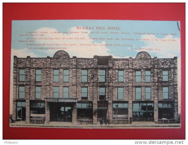 Detroit Mi--   Sault Ste. Marie  Mi 1912 Cancel  Murry Hill Hotel-       ---   ==== =ref  209 - Andere & Zonder Classificatie