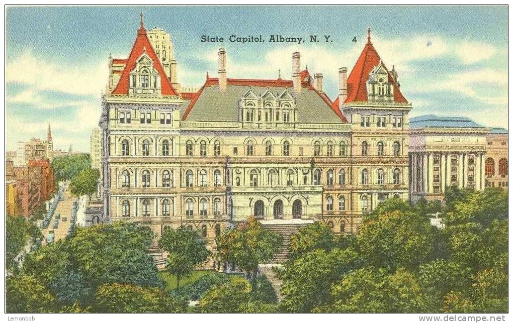 USA – United States – State Capitol, Albany, New York 1930s-1940s Unused Postcard [P3856] - Albany