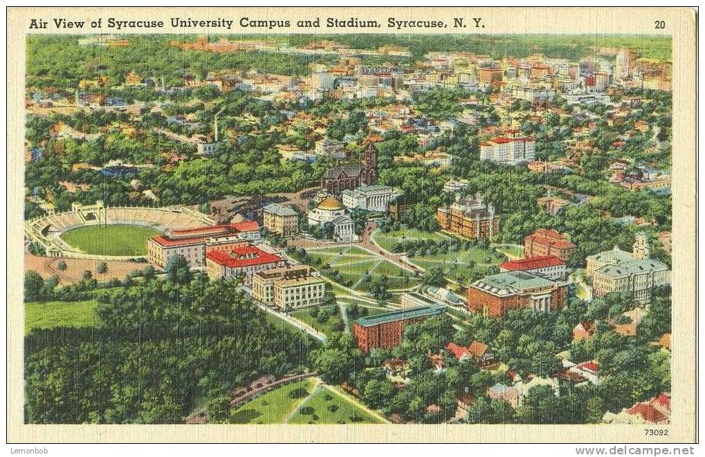 USA – United States – Air View Of Syracuse Campus, New York Unused Linen Postcard [P3864] - Syracuse